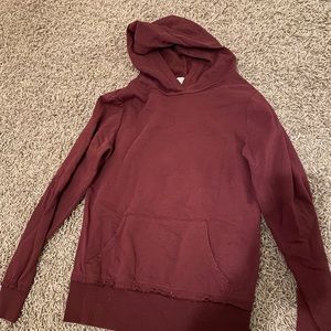 burgundy sweatshirt